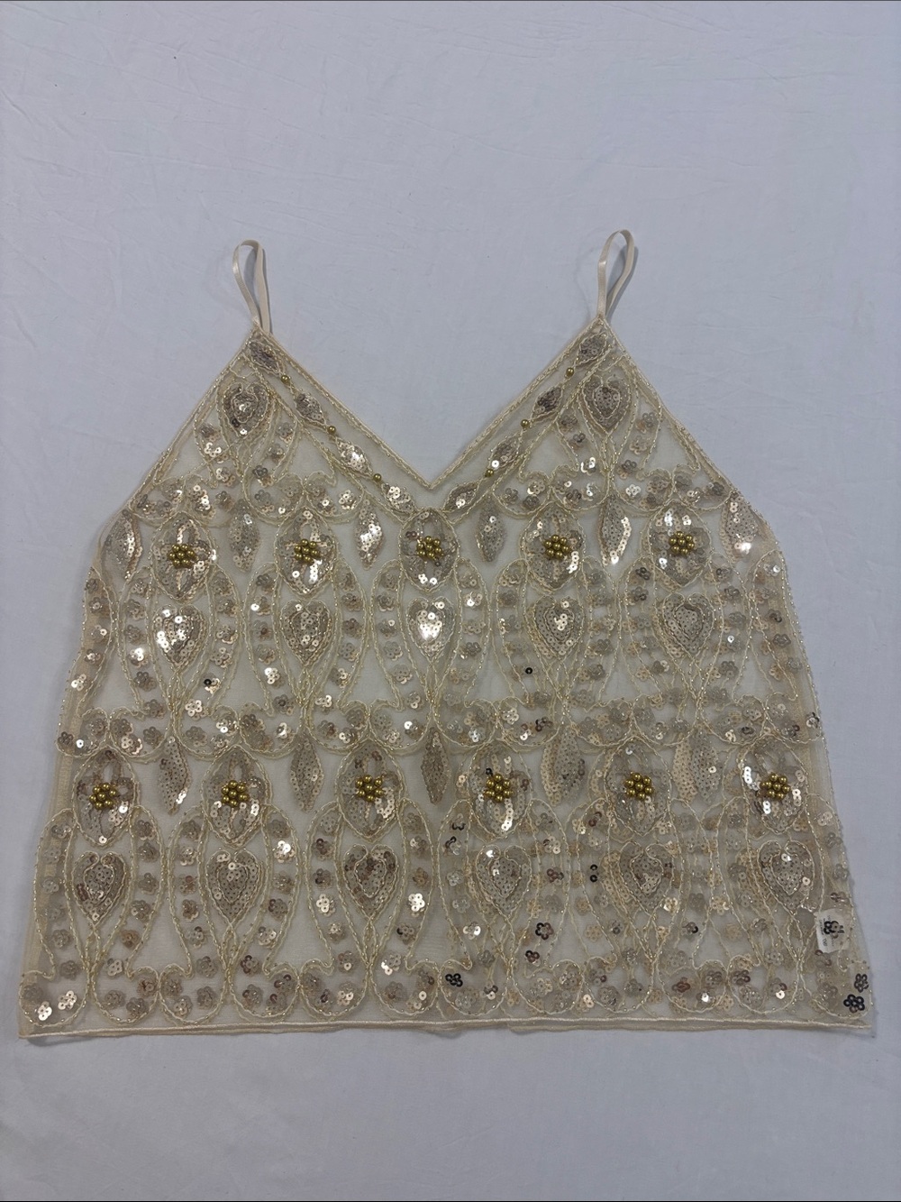 Beaded Sequin V-Neck Camisole Top